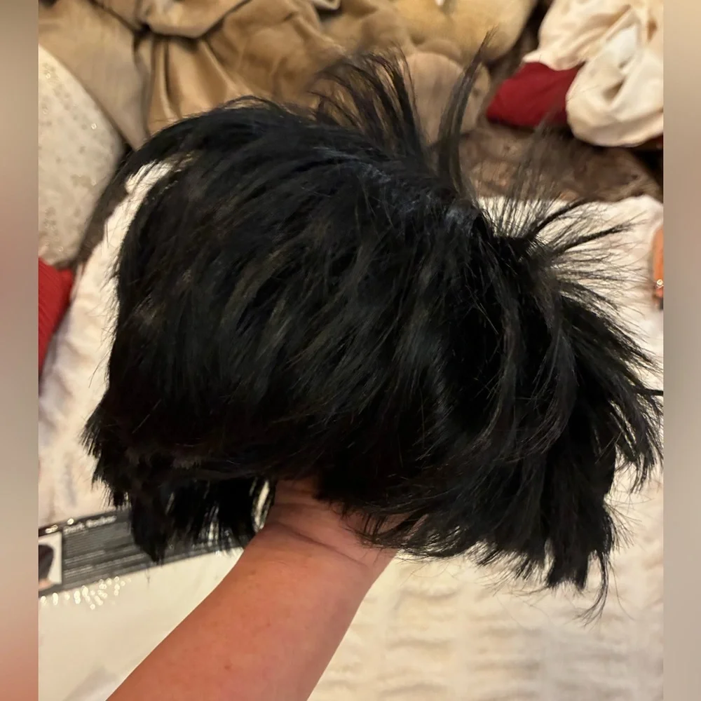 Spirit Halloween Black Dark Rocker Wig